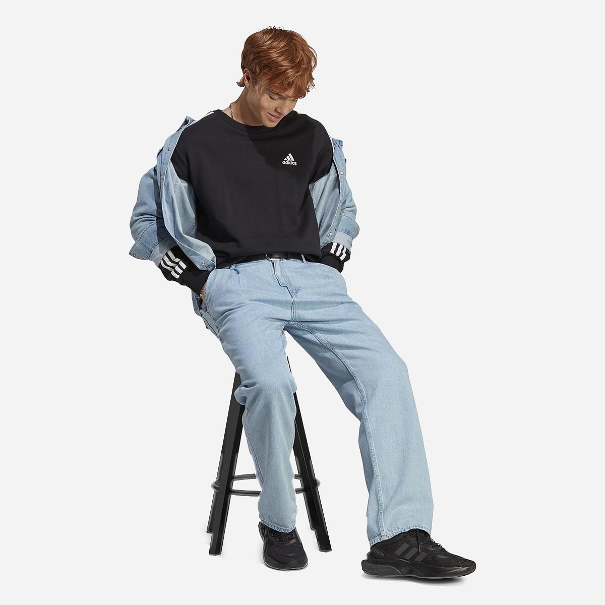 AN319880 3 Stripes French Terry Sweater Heren