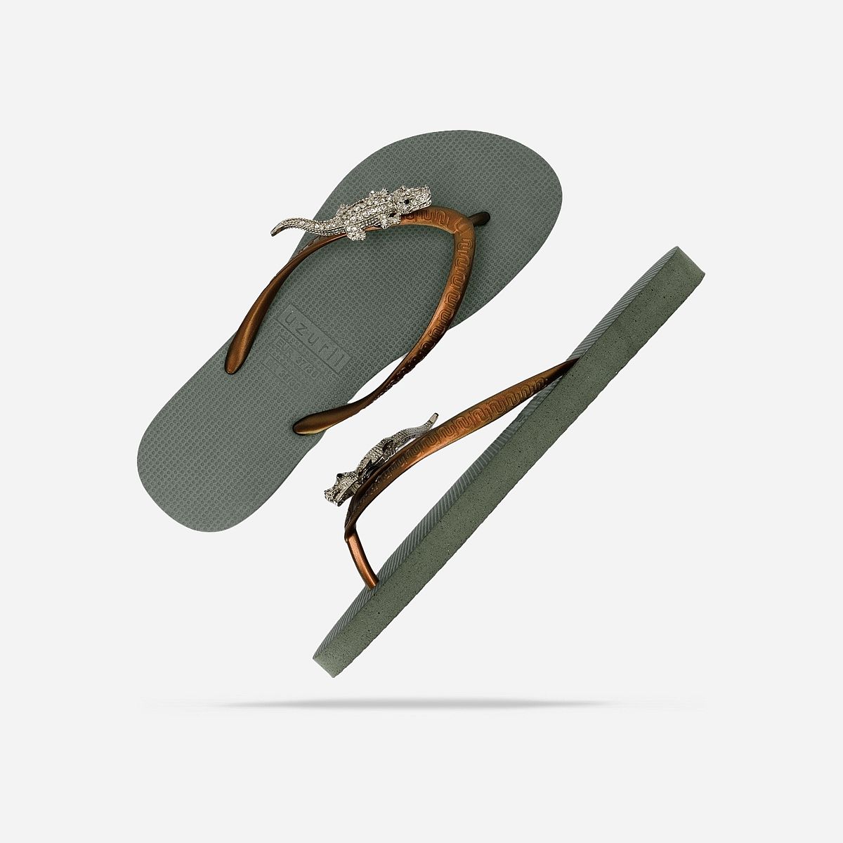 AN325569 Silver Crocodile Switch Slippers Dames