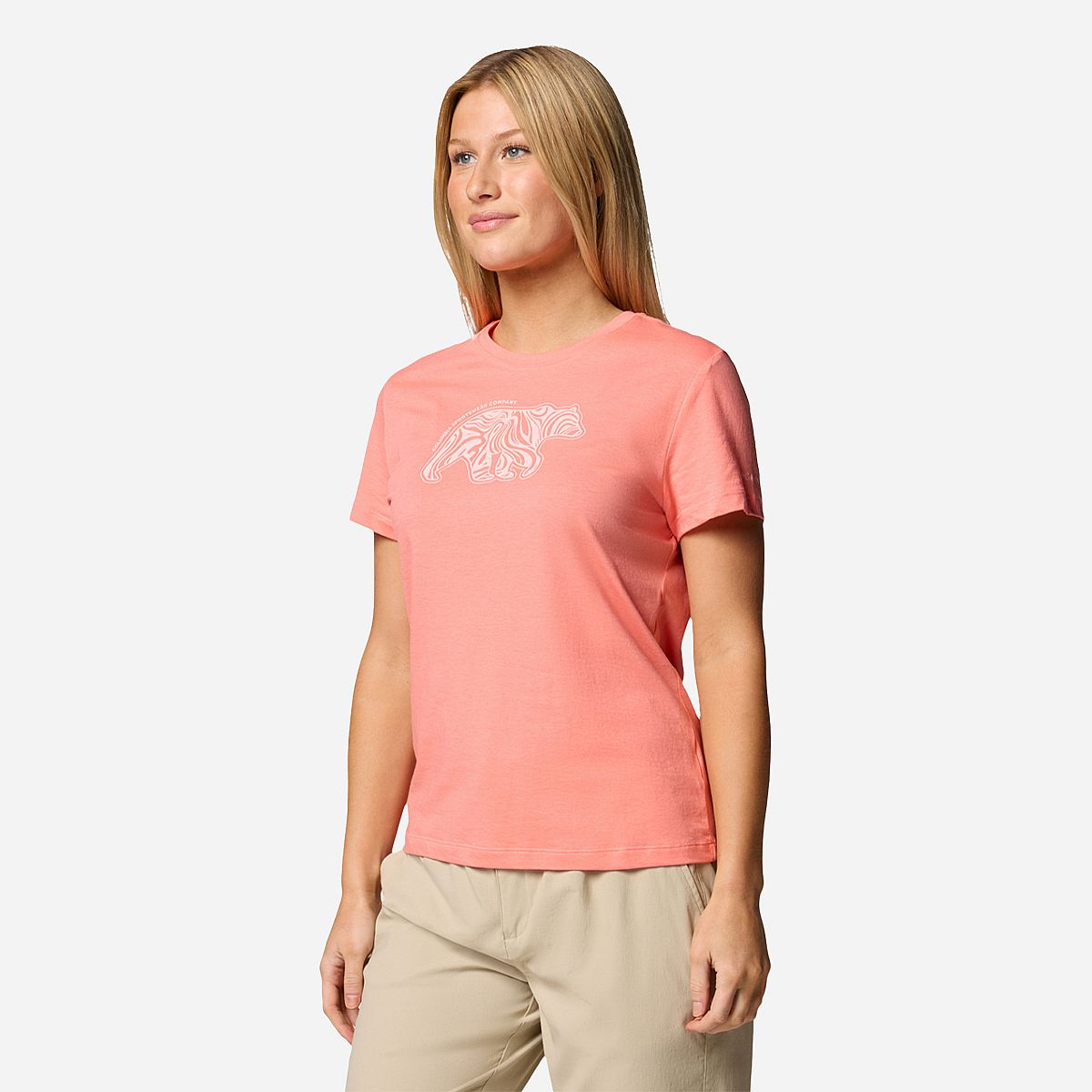 AN321418 Ruby Springs Graphic Fitted Short Sleeve Dames