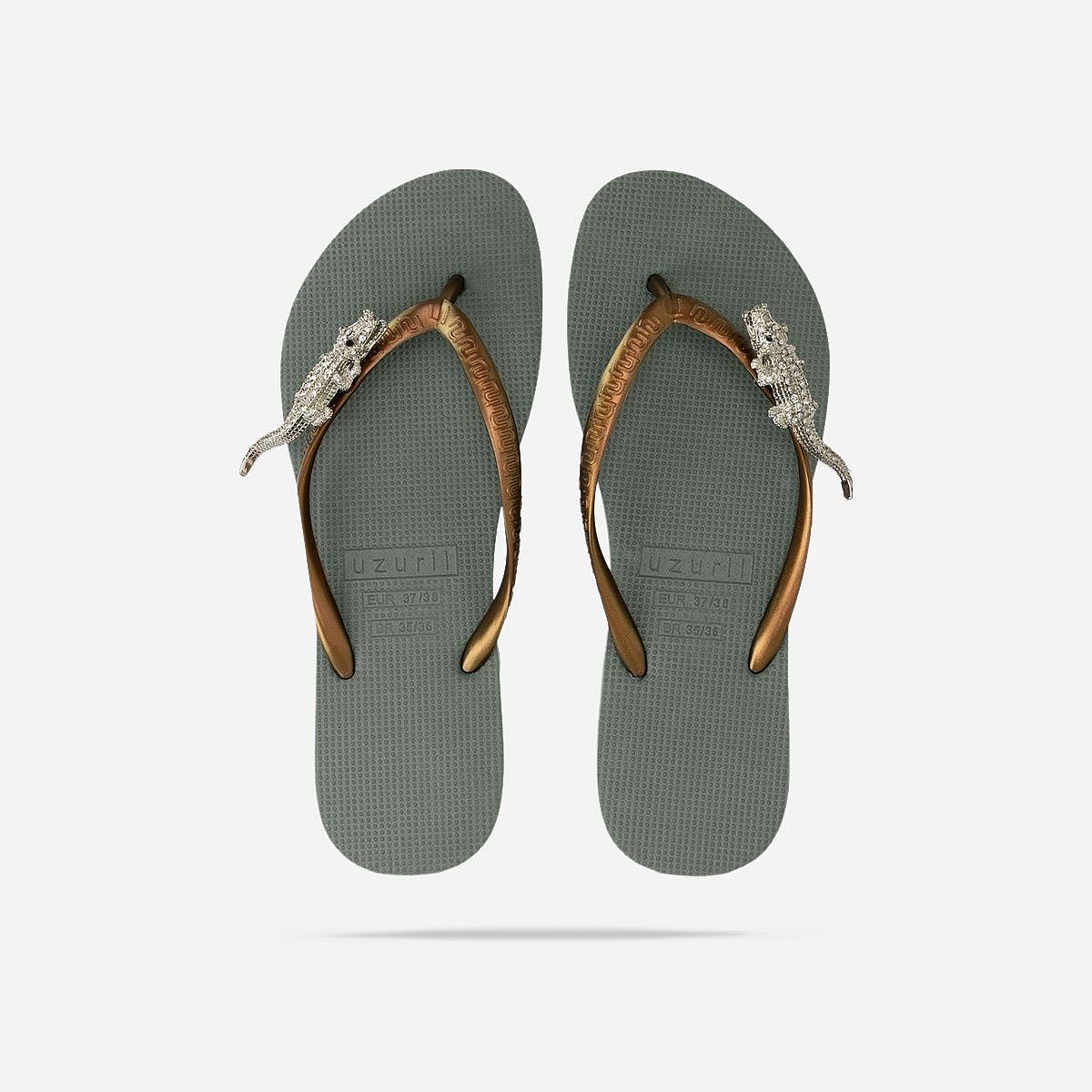 AN325569 Silver Crocodile Switch Slippers Dames