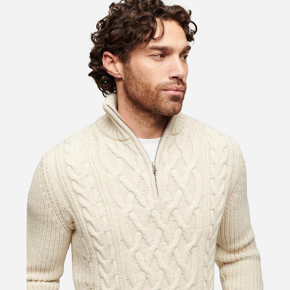 AN317685 Jacob Cable Knit Half Zip Heren