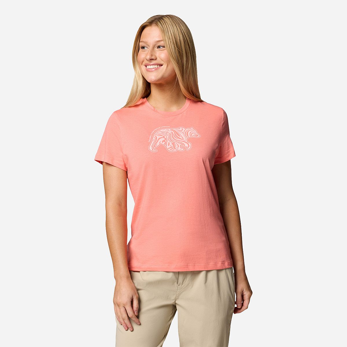 AN321418 Ruby Springs Graphic Fitted Short Sleeve Dames