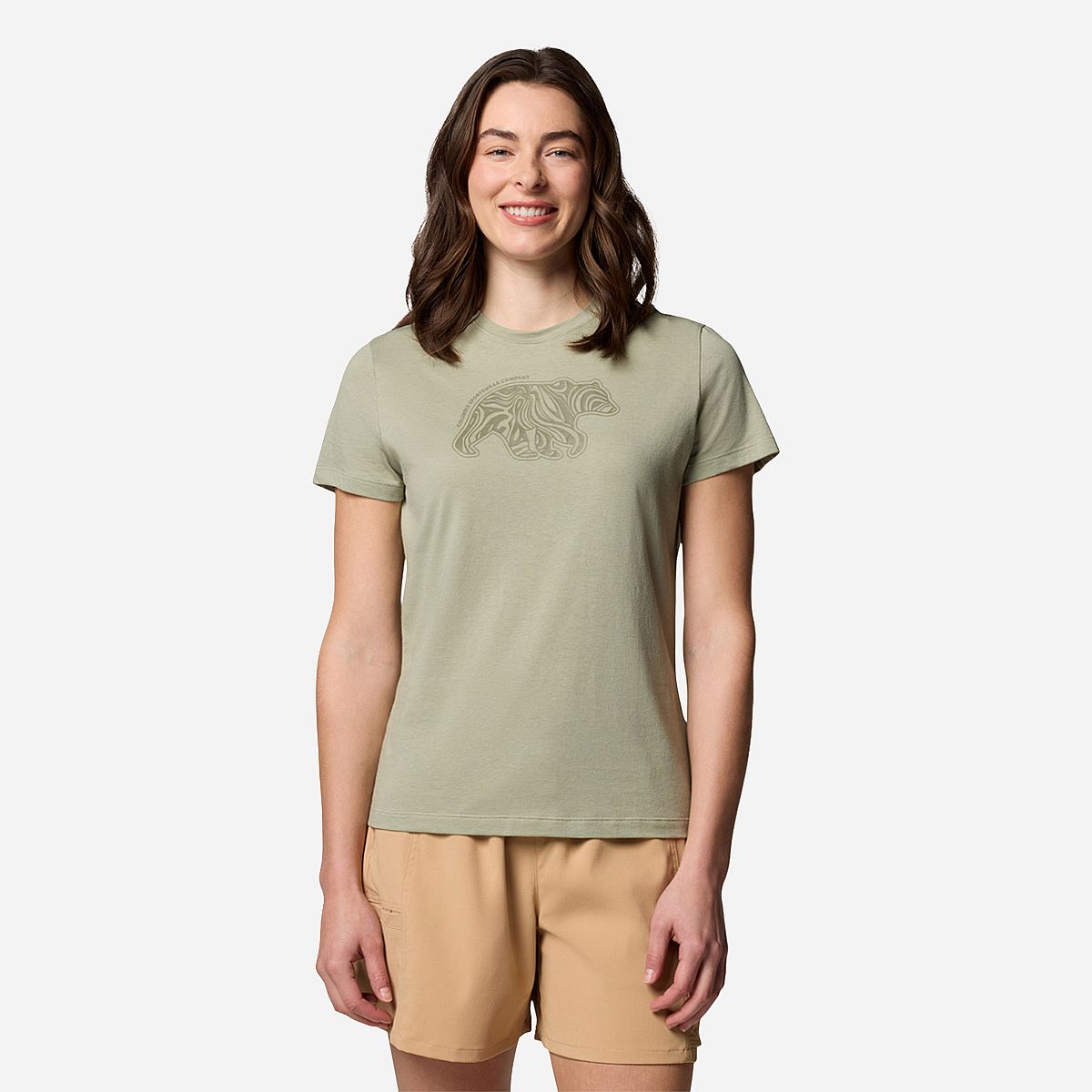 AN321416 Ruby Springs Graphic Fitted Short Sleeve Dames