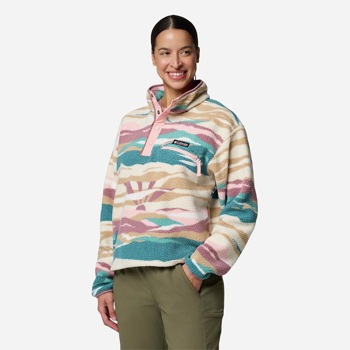 AN321343 Helvetia II Printed Half Snap Fleecevest Dames