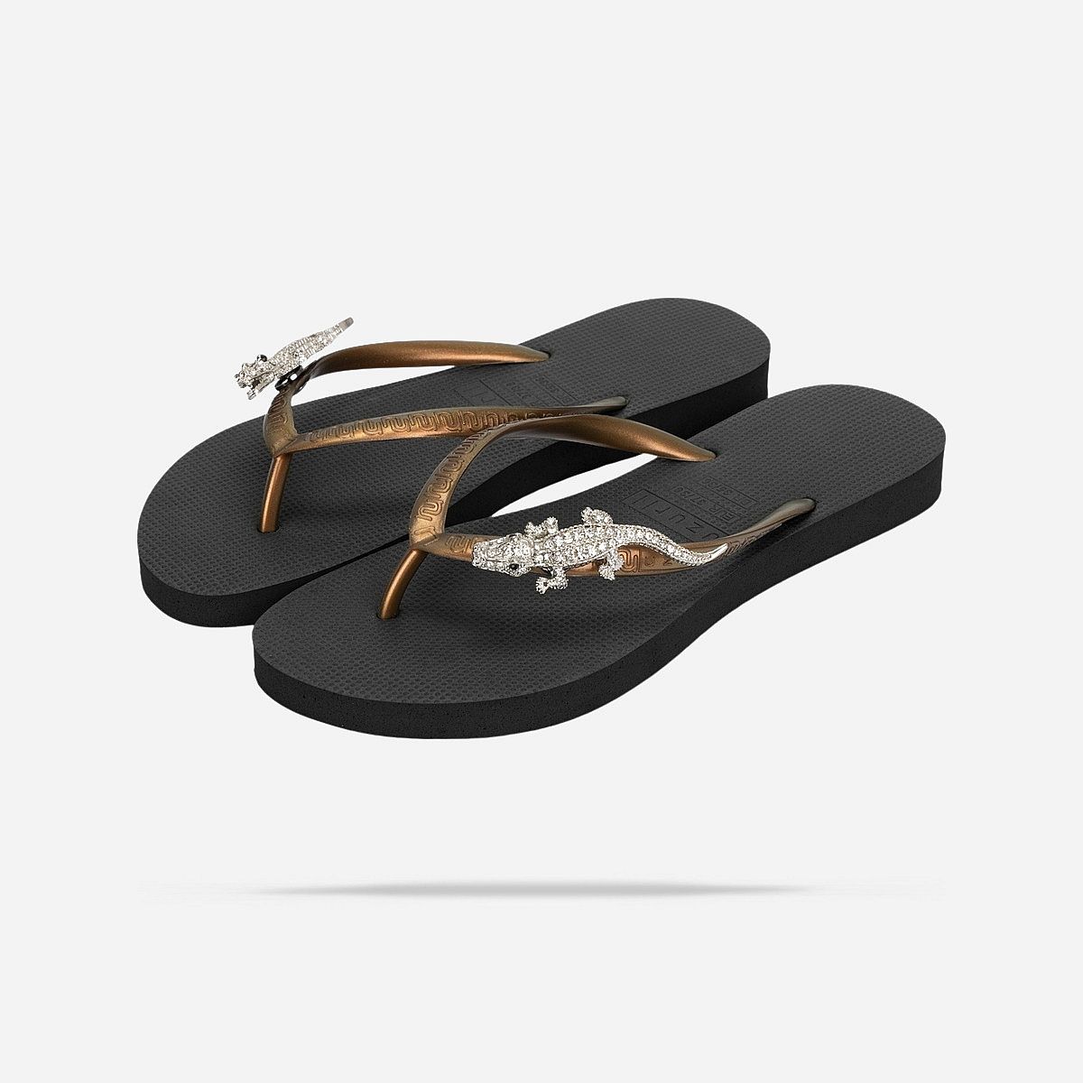 AN325568 Silver Crocodile Switch Slippers Dames