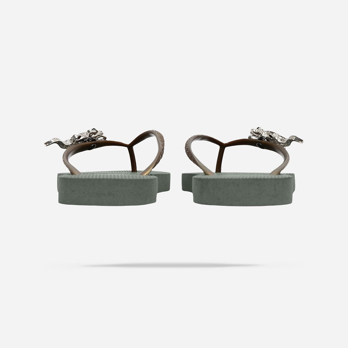 AN325569 Silver Crocodile Switch Slippers Dames