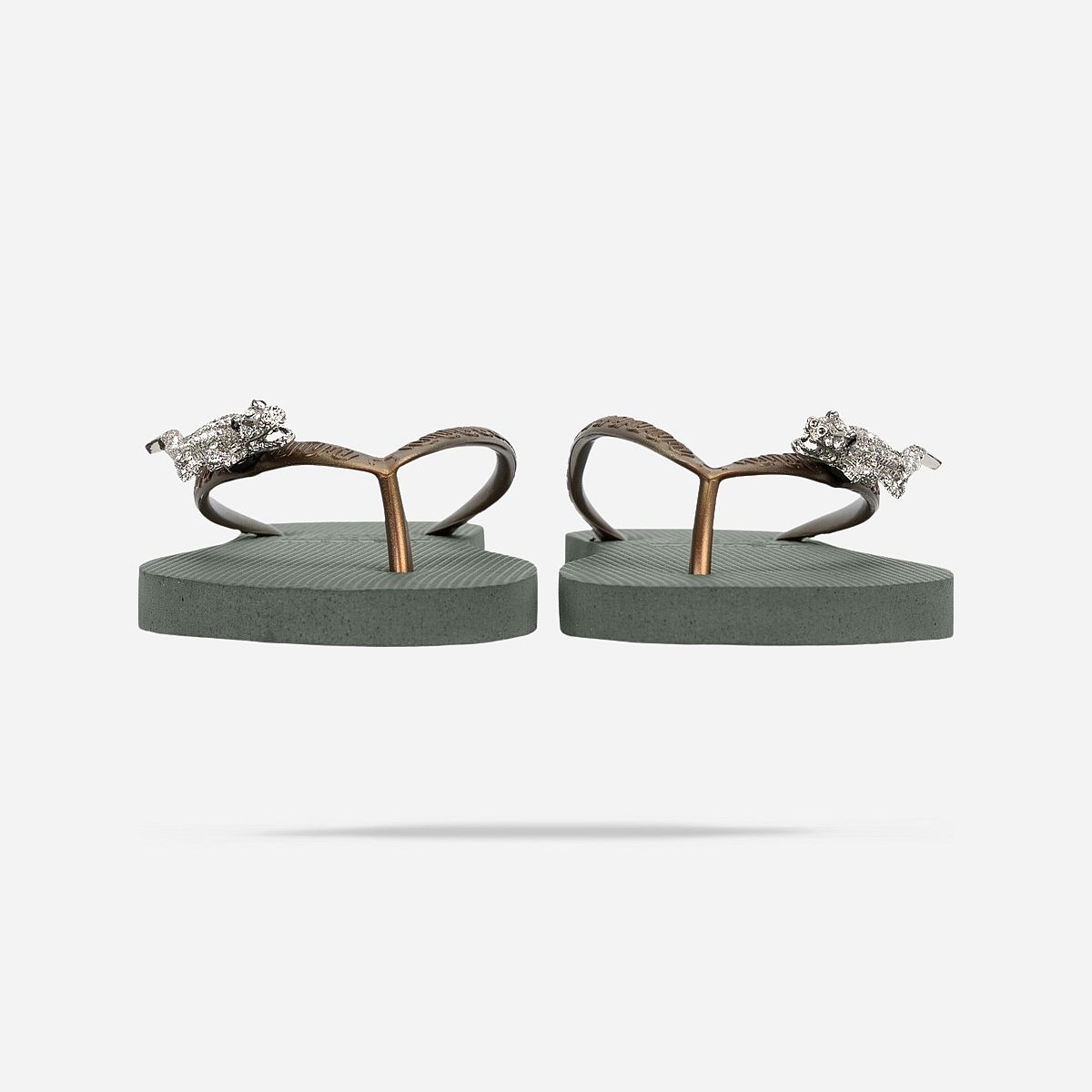AN325569 Silver Crocodile Switch Slippers Dames
