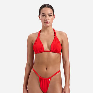 Beach life Fiery Red Triangel Bikinitop