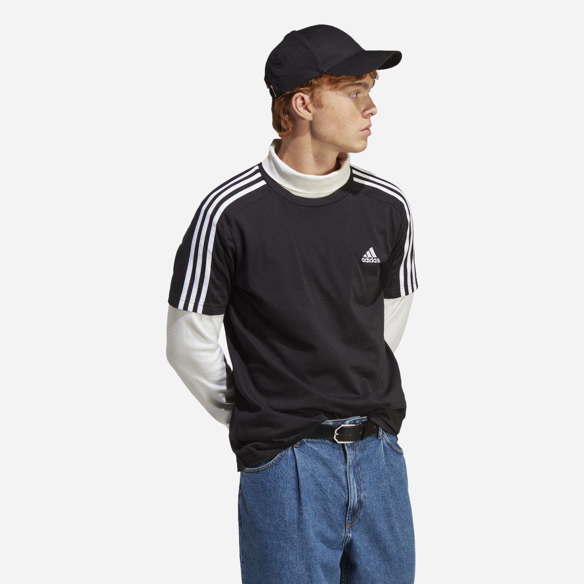 adidas Essentials Single Jersey 3 Stripes T shirt